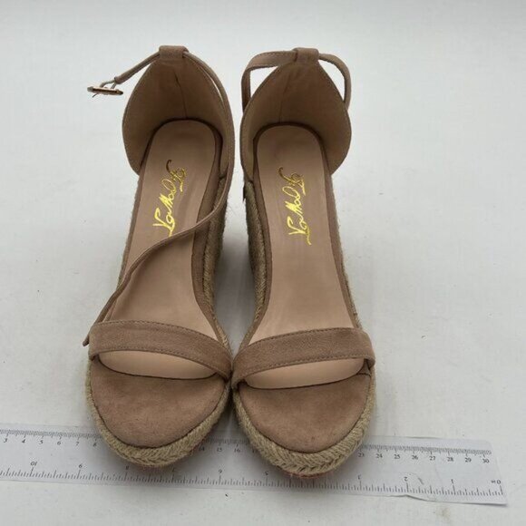 FOWT Nude Espadrille Ankle Straps Buckle Wedge Sandal Open Toe Platform Shoes - Picture 3 of 8